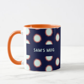 Blue & Orange Flash Add The Name Bold Loud Pattern Mugg
