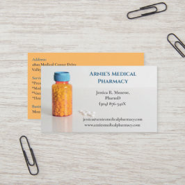 Blue Orange Flaska farmaceut Pharmacy Pills Visitkort