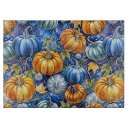 BLUE & ORANGE GLITTER LOOK FALL PUMPKINS