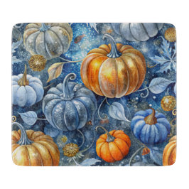 BLUE & ORANGE GLITTER LOOK FALL PUMPKINS