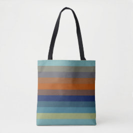 Blue, orange, green, and gray stripes tygkasse