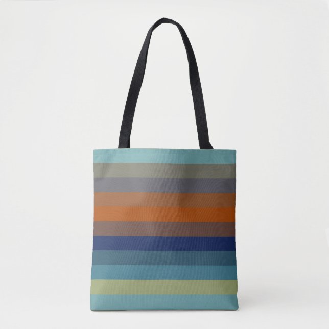 Blue, orange, green, and gray stripes tygkasse (Framsida)