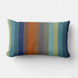 Blue, orange, green, yellow and gray stripes lumbarkudde