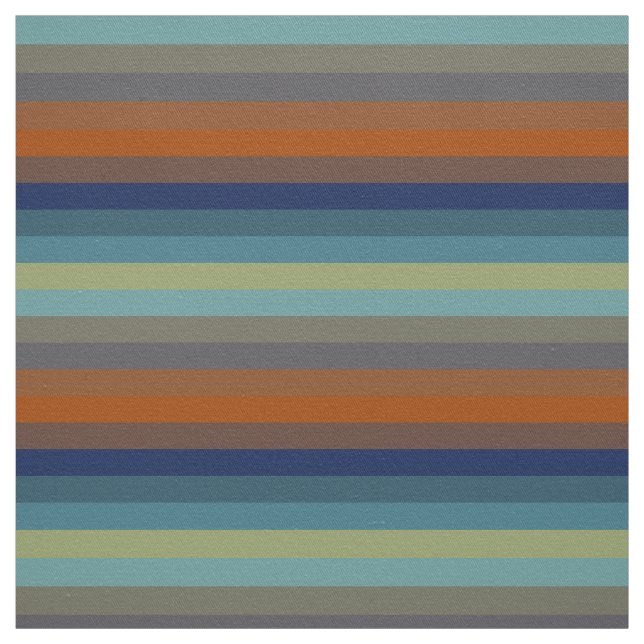 Blue, orange, green, yellow and gray stripes tyg (Provkarta)