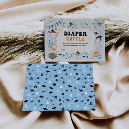 Blue Orange Halloween Spooky Boo Diaper Raffle Tilläggskort