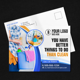 Blue Orange House Städning Janitorial Maid Service Vykort