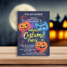 Blue Orange Jack-O-Lantern Halloween Costume Party