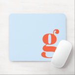 Blue Orange Minimal Retro Monogram Initial Custom Musmatta<br><div class="desc">Minimalist Retro Monogram Initial Custom Mouse Pad in Blue and Orange</div>