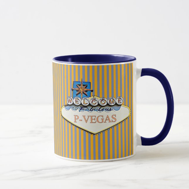 Blue Orange P-Vegas Platteville Wisconsin Mugg (Höger)