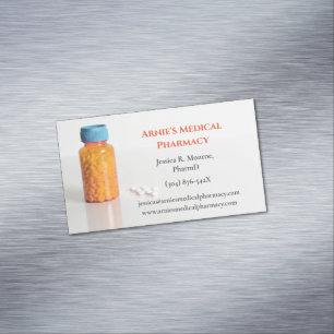 Blue Orange Pill Flaska farmaceut Magnetiska Visitkort
