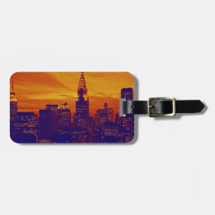 Blue Orange Pop Art New York City Bagagebricka