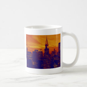 Blue Orange Pop Art New York City Kaffemugg