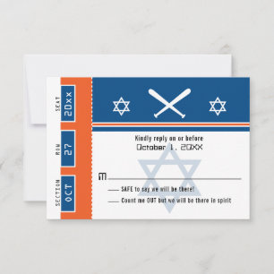 Blue Orange Pub Mitzvah Baseball Biljett OSA Kort