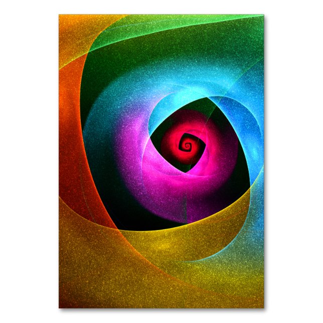 Blue Orange Rosa Modern Abstrakt Art Mönster #24 Bordsnummer (Framsidan)