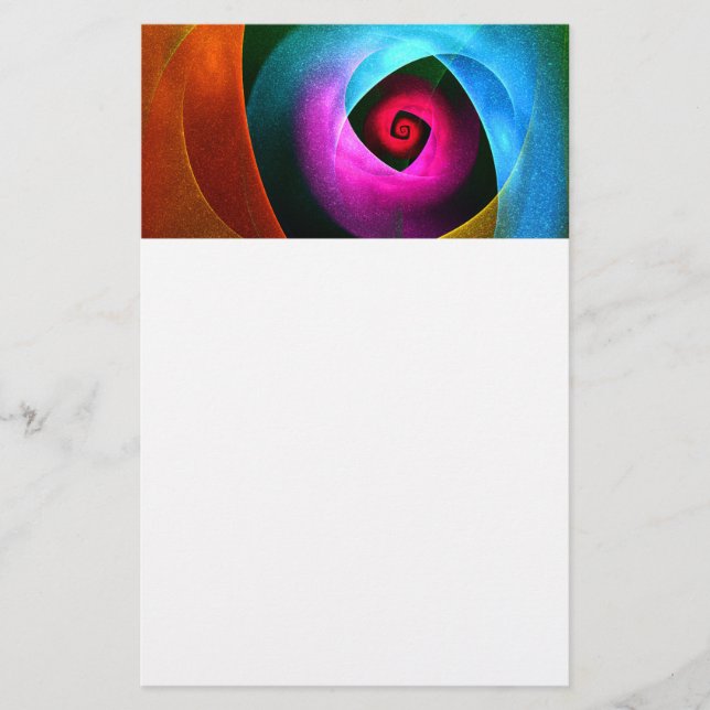 Blue Orange Rosa Modern Abstrakt Art Mönster #24 Brevpapper (Framsida)
