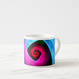 Blue Orange Rosa Modern Abstrakt Art Mönster #24 Espressomugg