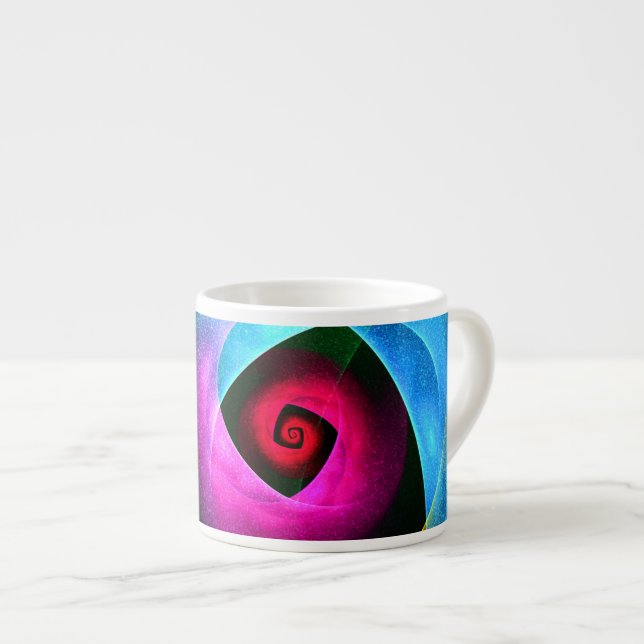 Blue Orange Rosa Modern Abstrakt Art Mönster #24 Espressomugg (Framsida höger)