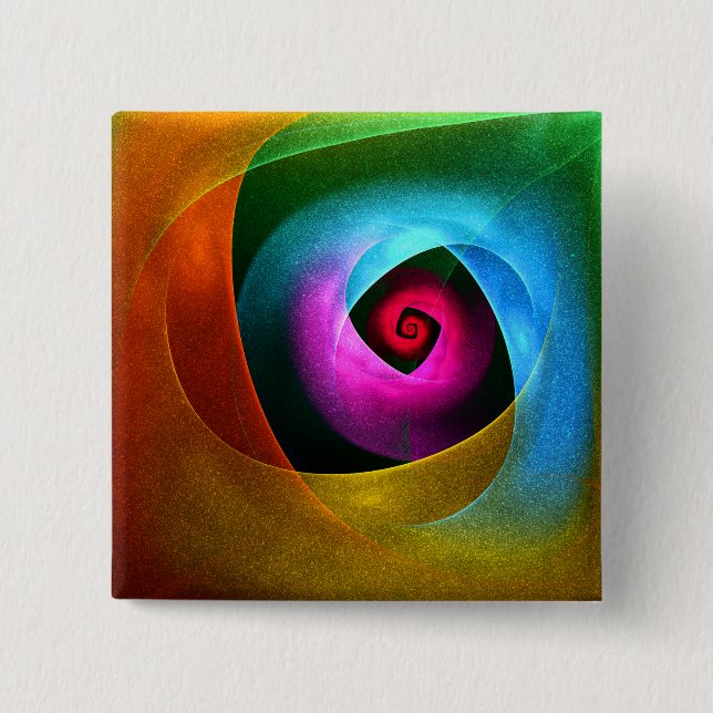 Blue Orange Rosa Modern Abstrakt Art Mönster #24 Knapp (Framsida)