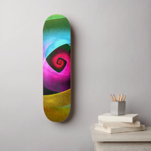Blue Orange Rosa Modern Abstrakt Art Mönster #24 Mini Skateboard Bräda 18,5 Cm