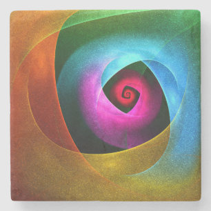 Blue Orange Rosa Modern Abstrakt Art Mönster #24 Stenunderlägg
