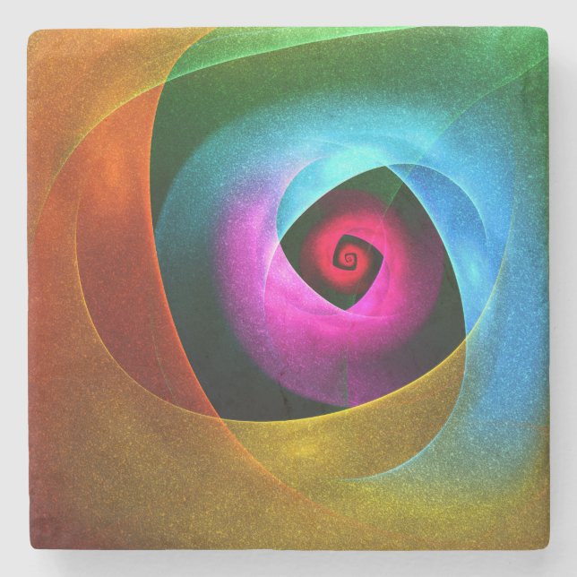 Blue Orange Rosa Modern Abstrakt Art Mönster #24 Stenunderlägg (Framsidan)