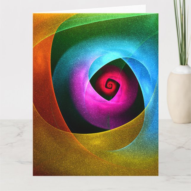 Blue Orange Rosa Modern Abstrakt Art Mönster #24 Tack Kort (Framsida)