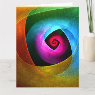 Blue Orange Rosa Modern Abstrakt Art Mönster #24 Tack Kort