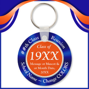 Blue, Orange, White, Class Reunion Party favors, Nyckelring
