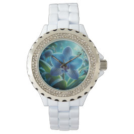 Blue Orchid-Blommigt Armbandsur