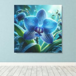 Blue Orchid-Blommigt Canvastryck