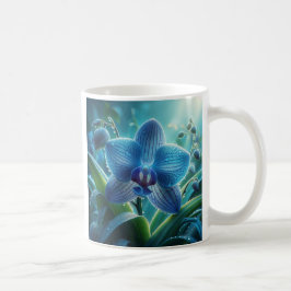 Blue Orchid-Blommigt Kaffemugg
