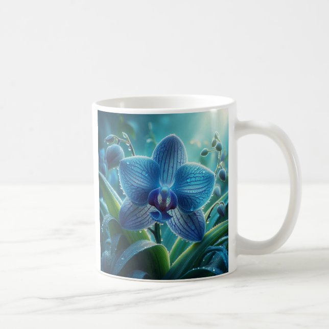 Blue Orchid-Blommigt Kaffemugg (Höger)