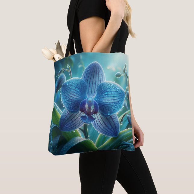 Blue Orchid-Blommigt Tygkasse (Närbild)