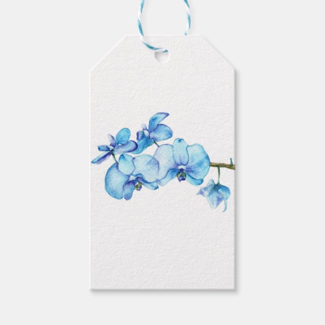 Blue Orchid Botanical Art Presentetikett (Framsidan)