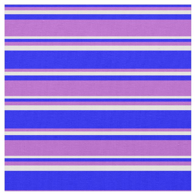 Blue, Orchid och Mint Cream Färgad Mönster Tyg (Närbild)