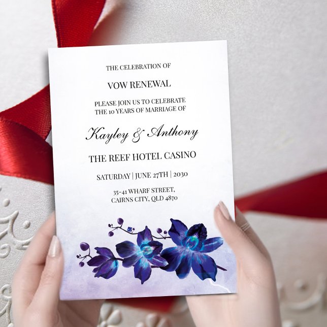 Blue Orchid Tropical Vow Renewal OSA Kort (Skapare uppladdad)