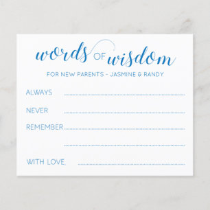Blue Ord of Wisdom New Parent Advice Baby Shower