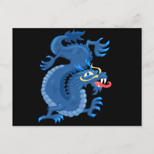 Blue Oriental Dragon Vykort