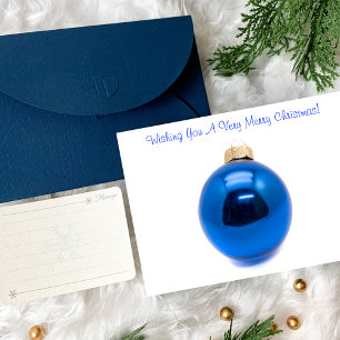 Blue Ornament Bauble jul Helgkort