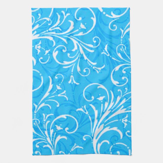 Blue Ornamental Kitchen Towel Kökshandduk (Vertikal)