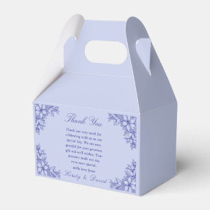 Blue Ornate Blommigt Bröllop Presentaskar