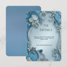 Blue Ornate Floral Detail Enclosure Card Tilläggskort