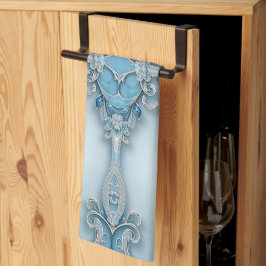 Blue Ornate Floral Kitchen Towel Kökshandduk
