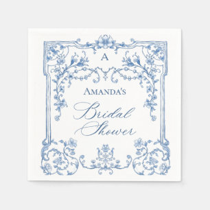 Blue Ornate Grace Victorian Blommigt Möhippa Pappersservett