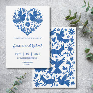 BLUE OTOMI MEXICAN HEART-INVIKTER MEDDELANDE