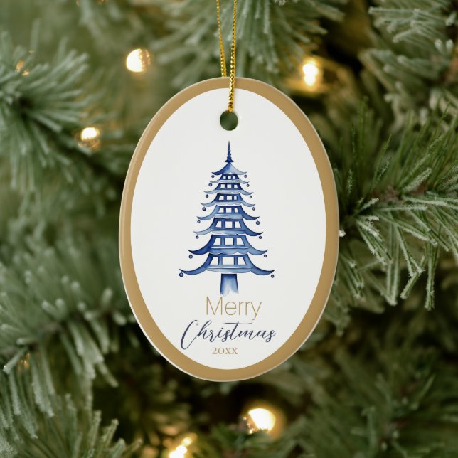 Blue Pagoda Julgran Ornament (Träd)