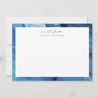 Blue Painted Abstract Art Stationery Note card Anteckningskort