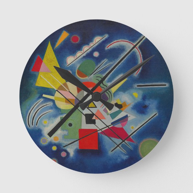 Blue Painting by Kandinsky Rund Klocka (Framsida)