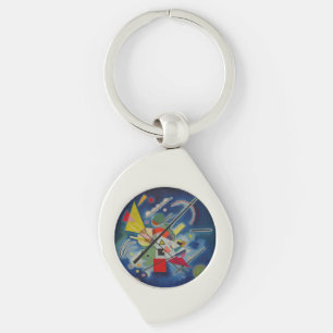 Blue Painting by Kandinsky Swirl Silverfärgad Nyckelring