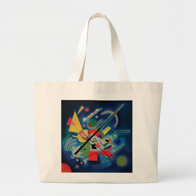 Blue Painting by Wassily Kandinsky Large Tote Bag Jumbo Tygkasse (Framsidan)